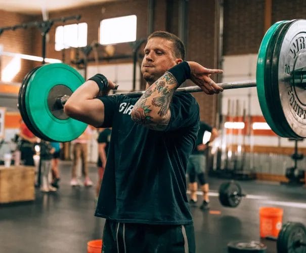 Man lifting barbell